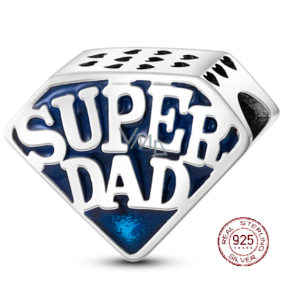 Sterling Silber 925 Super Dad, Perle auf Armband Familie Sterling Silber 925 Super Dad, Perle auf Armband Familie