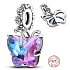 Charm Sterling Silber 925 Muranoglas Schmetterling, Armband Anhänger Symbol