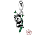 Charms Sterling Silber 925 Panda auf Zweig, Tierarmband-Anhänger