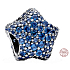 Charme Sterling Silber 925 Stern Pfau blau, Perle für Armband Universum