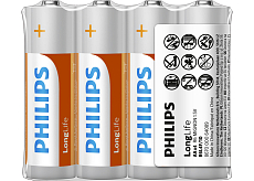 Philips Longlife Batterien AA R6L4F/10 1,5 V 4 St.