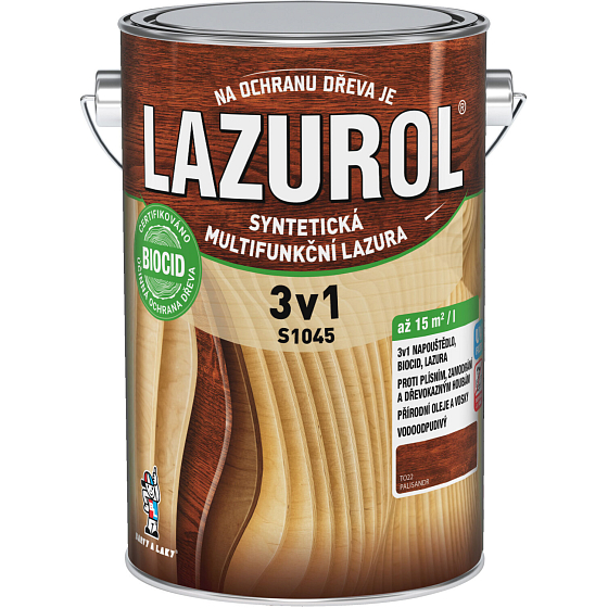 Lazurol 3v1 S1045 dünnschichtige Holzschutzlasur T022 Palisander 4 l