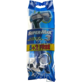 Super-Max Triple Blade Einweg-Rasierer mit 3 Klingen für Herren 7 Stück