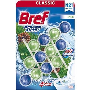 Bref WC Block Power Aktiv Kiefer, 3× 50 g