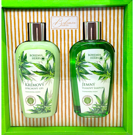 Bohemia Gifts Cannabis Hanföl Duschgel 250 ml + Haarshampoo 250 ml, Kosmetikset