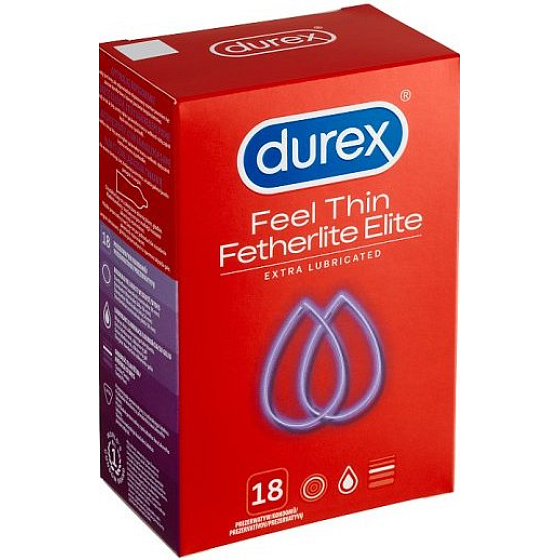 Durex Feel Thin Fatherlite Elite Kondom extra fein für höhere Empfindlichkeit Nennbreite: 56 mm 18 Stück