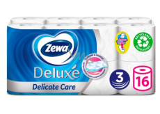 Zewa Deluxe Aqua Tube Delicate Care Toilettenpapier 3-lagig 150 Stück 16 Stück, Rolle, die gewaschen werden kann