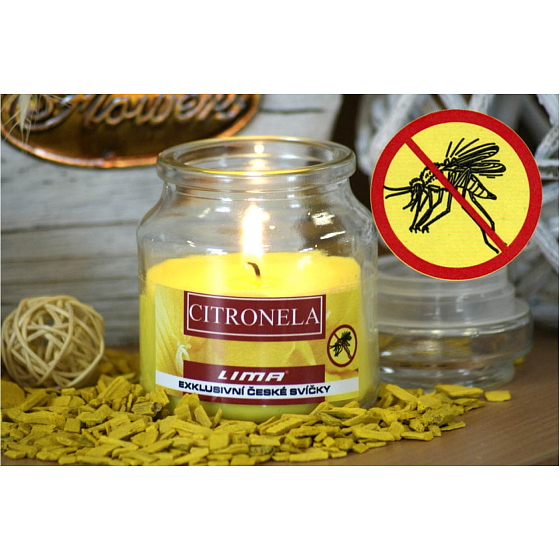 Lima Aroma Dreams Citronella abweisende Duftkerze Glas mit Deckel 120 g