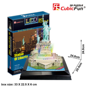 CubicFun Puzzle 3D Freiheitsstatue LED leuchtet 37 Stück 20,4 x 24,8 x 24,8 cm