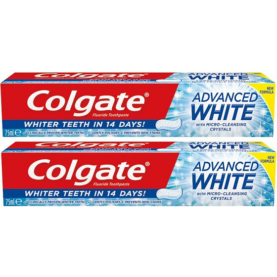 Colgate Advanced White Zahnpasta 2 x 75 ml, Duopack