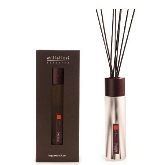 Millefiori Milano Ausgewählter Orangentee - Orangentee Diffusor 350 ml + 7 Strohhalme 45 cm lang für mittelgroße Räume hält 3 Monate
