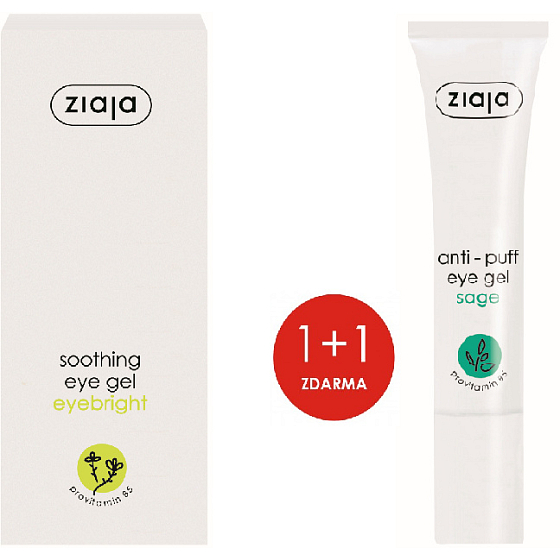 Ziaja Světlík medizinische Beruhigungscreme für Augen und Augenlider 15 ml + Salbeigel für Augen und Augenlider 15 ml, Duopack