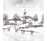 Nekupto Weihnachtsgeschenkkarten Schneelandschaft 6,5 x 6,5 cm 6 Stück