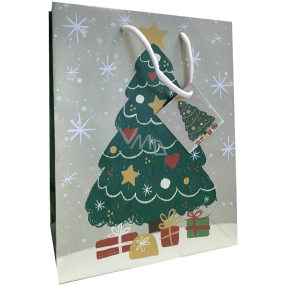 Nekupto Geschenkpapiertüte 14 x 11 x 6,5 cm Weihnachtsbaum mit Geschenken