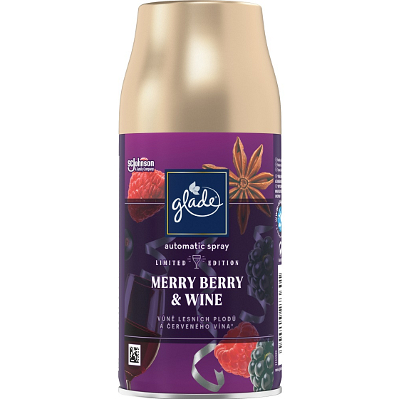 Glade Merry Berry & Wine automatischer Lufterfrischer mit dem Duft von Beeren und Rotwein Ersatzkartusche Spray 269 ml