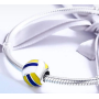 Charme Sterling Silber 925 Ich liebe Volleyball - Volleyball, Perle am Armband Sport