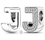 Sterling Silber 925 Alphabet Buchstabe J, Perle für Armband
