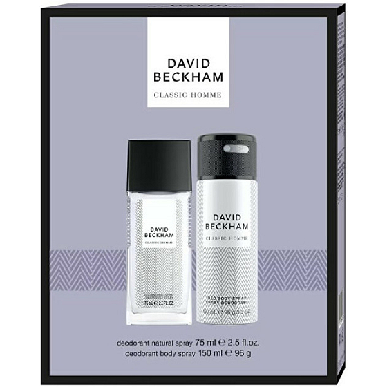 David Beckham Classic Homme parfümiertes Deodorantglas 75 ml + Deospray 150 ml, Kosmetikset für Männer