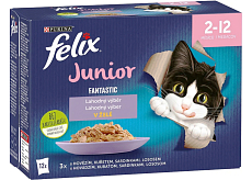 Felix Fantastic Junior kapsičky pro kočky výběr v želé, 12× 85 g