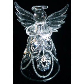Glas Engel mit silbernem Dekor 8 cm