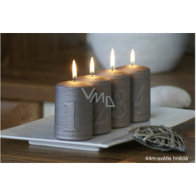 Lima Advent Set mit Zahlen Kerze braun Zylinder 60 x 90 mm 4 Stück