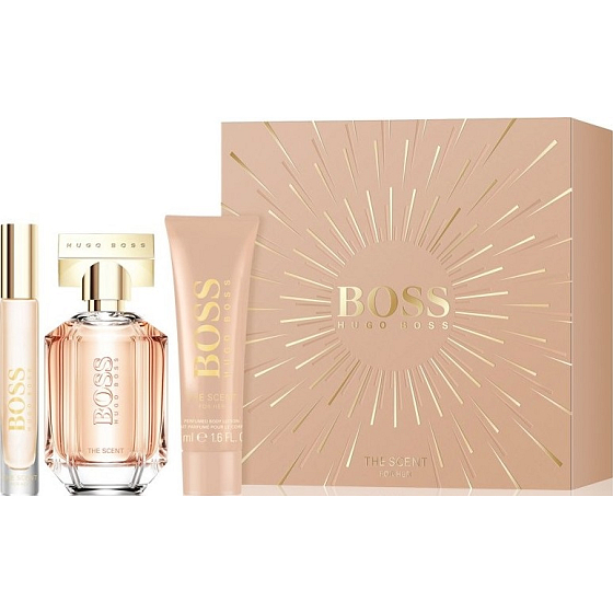 Hugo Boss Boss The Scent parfümiertes Wasser für Frauen 50 ml + parfümiertes Wasser 7,4 ml + Körperlotion 100 ml, Geschenkset