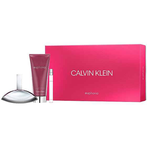 Calvin Klein Euphoria parfümiertes Wasser für Frauen 100 ml + Körperlotion 200 ml + Eau de Toilette 10 ml, Geschenkset