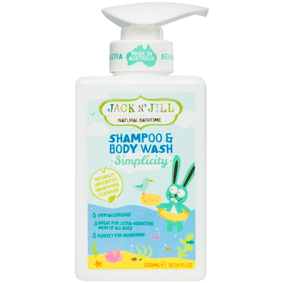 Jack N Jill BIO Einfachheit Einfachheit 2in1 Duschgel und Shampoo für Kinder Spender 300 ml