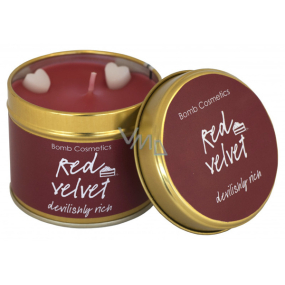 Bomb Cosmetics Red Velvet Duftende natürliche, handgefertigte Kerze in einer Dose kann bis zu 35 Stunden brennen