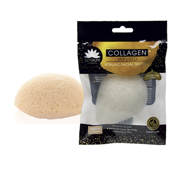 Elysium Spa Konjac + aktives Kollagen Abschminkschwamm 1 Stück