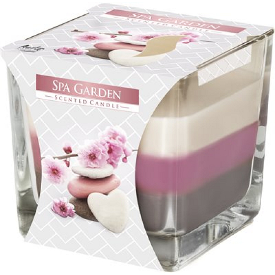 Bispol Spa Garden - Spa-Garten dreifarbiges Duftkerzenglas, Brenndauer 32 Stunden 170 g