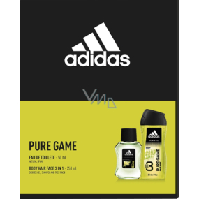 Adidas Pure Game 3 in 1 Duschgel 250 ml + Eau de Toilette 50 ml, Geschenkset für Herren