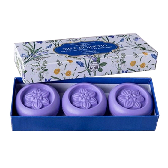 Antico Saponificio Gori Fiorenza Iris e Mughetto handgemachte italienische Seife 3 x 90 g