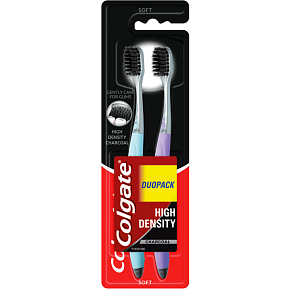Colgate High Density Charcoal Zahnbürste, weich, 2 Stück