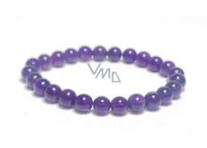 Amethyst-Armband elastischer Naturstein, Kugel 7 - 8 mm / 16 - 17 cm, Stein der Könige und Bischöfe