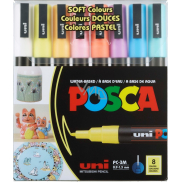 Posca Universal-Acrylmarker-Set 0,9 - 1,3 mm Mix aus Pastellfarben 8 Stück PC-3M