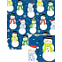 Nekupto Weihnachtsgeschenkpapier 70 x 1000 cm Blaue Schneemänner