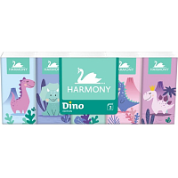 Harmony Dino 3-lagige Taschentücher für Kinder, 10× 10 Stück