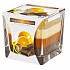 Emocio Chocolate & Orange - Dreifarbige Duftkerze Schokolade und Orange Glasprisma 80 x 80 mm, Brenndauer bis zu 32 Stunden