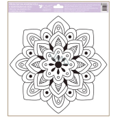 Schablone für Klebefolie für Glasmalfarben Mandala gefüllter Kreis 30 x 33,5 cm