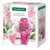 Palmolive Alluring Love Soft Rose & Peony Duschgel 500 ml + Happy Roll-on Antitranspirant 50 ml + Gua Sha Gesichtsmassagegerät, Kosmetikset für Frauen
