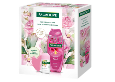 Palmolive Alluring Love Soft Rose & Peony Duschgel 500 ml + Happy Roll-on Antitranspirant 50 ml + Gua Sha Gesichtsmassagegerät, Kosmetikset für Frauen