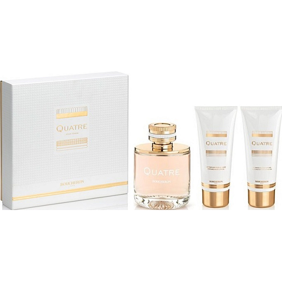 Boucheron Quatre Femme parfümiertes Wasser für Frauen 100 ml + Körperlotion 100 ml + Duschgel 100 ml, Geschenkset
