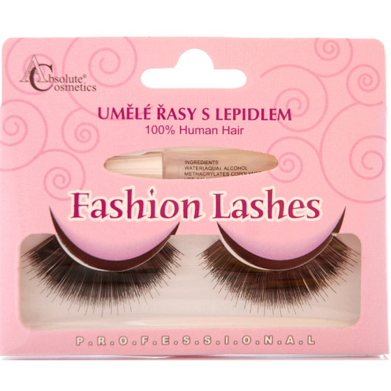 Absolute Cosmetics Fashion Lashes künstliche Wimpern zum Aufkleben, mittellang, gebogen, schwarz 76, schwarz, 1 Paar