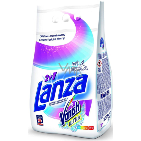 Lanza Vanish Ultra 2in1 Weißes Waschpulver mit Fleckenentferner für weißes Leinen 45 Dosen von 3,375 g
