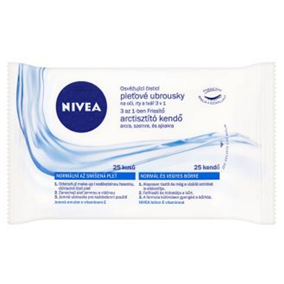 Nivea 3in1 Erfrischende Reinigungstücher normal und gemischt 25 Stück