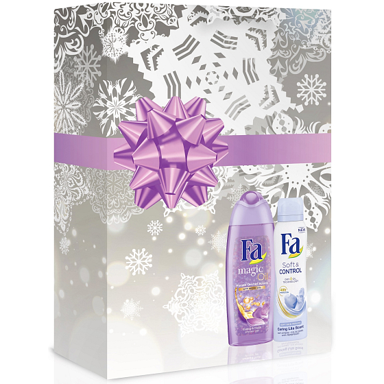 Fa Magic Oil Purple Orchid Scent Duschgel 250 ml + Soft & Control Deodorant Spray für Frauen 150 ml, Kosmetikset