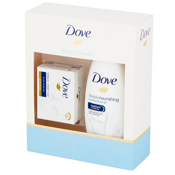Dove Nourishing Tief pflegendes cremiges Duschgel 250 ml + Toilettenseife 100 g, Kosmetikset