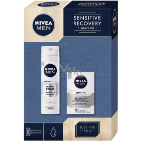 Nivea Men Sensitive Recovery After Shave Balm für Männer 100 ml + Rasierschaum 200 ml, Kosmetikset