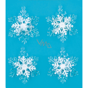 Eisflocken mit Aufhängeschlaufe 5 cm 4 Stück